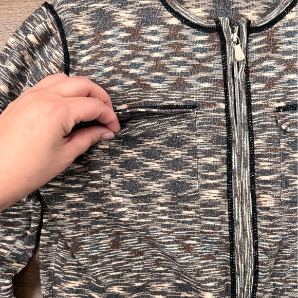 Anthropologie One Girl Who Front Zip Sweater Size Small - Picture 5 of 10